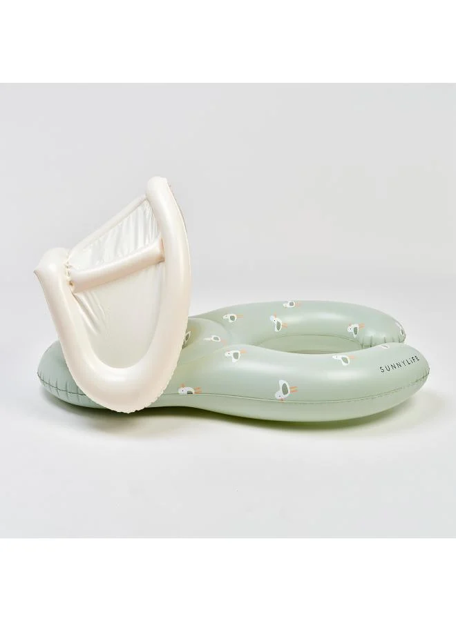 ساني لايف مقعد استحمام للأطفال يطفو معًا سامي النورس أخضر